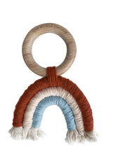 Load image into Gallery viewer, Rainbow Macrame Teether- Brick + Blue