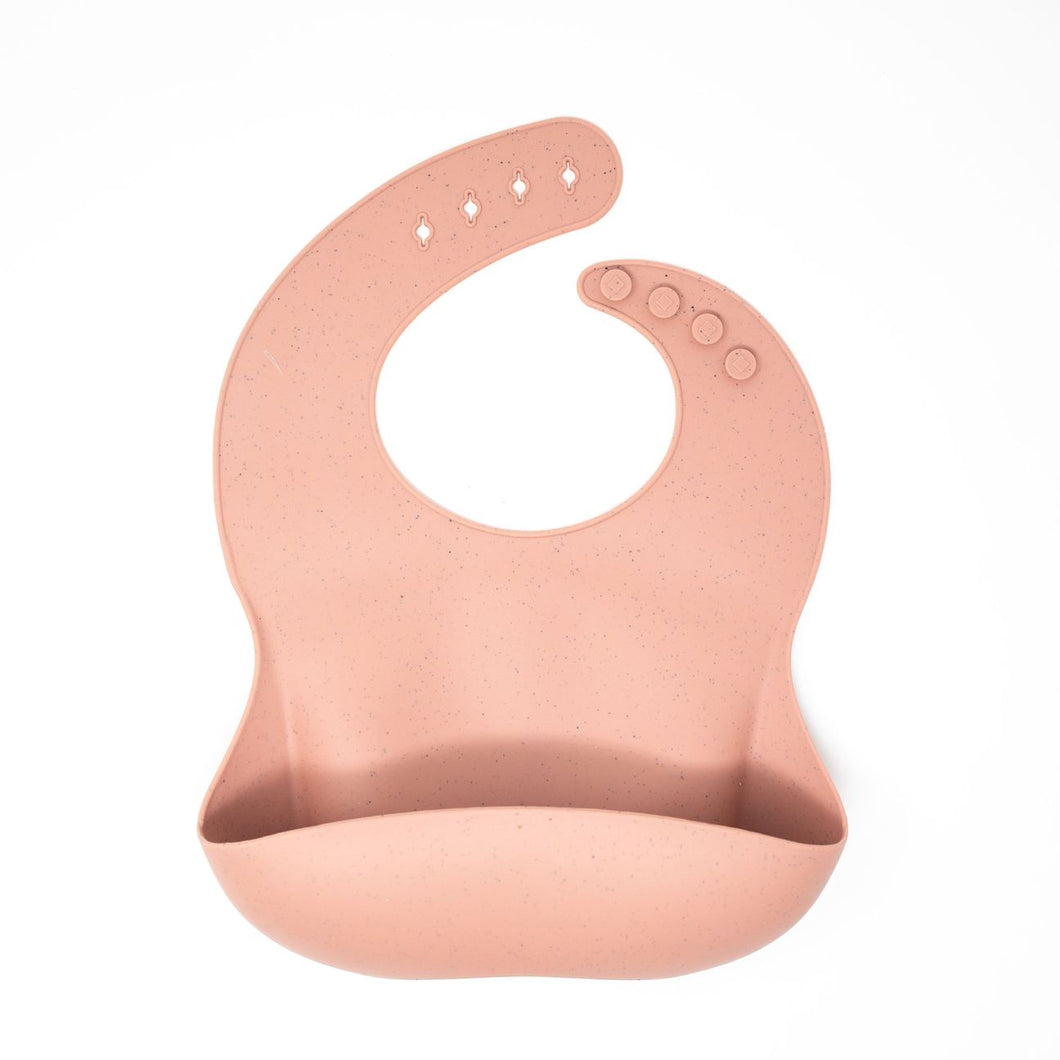 Silicone Baby Meal Bib - Rose Dawn Speckled