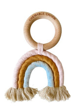 Load image into Gallery viewer, Rainbow Macrame Teether- Light Pink + Light Blue
