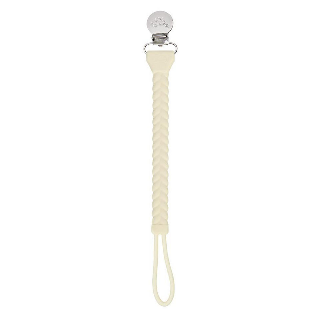 Cream Sweetie Strap™ - Braided Teether & Pacifier Clip