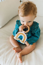 Load image into Gallery viewer, Rainbow Macrame Teether- Light Pink + Light Blue
